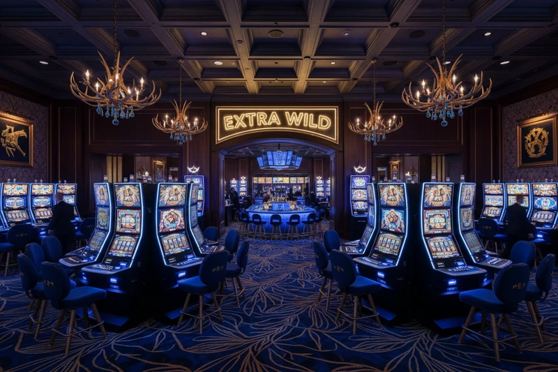 Luxuriöses Casino Interieur mit Extra Wild Spielautomaten