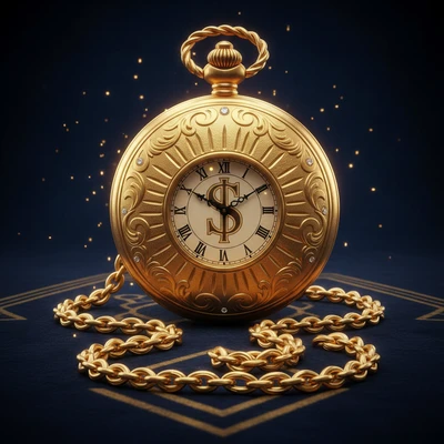 Taschenuhr Symbol - Niedrigwertiges Symbol mit Vintage Design